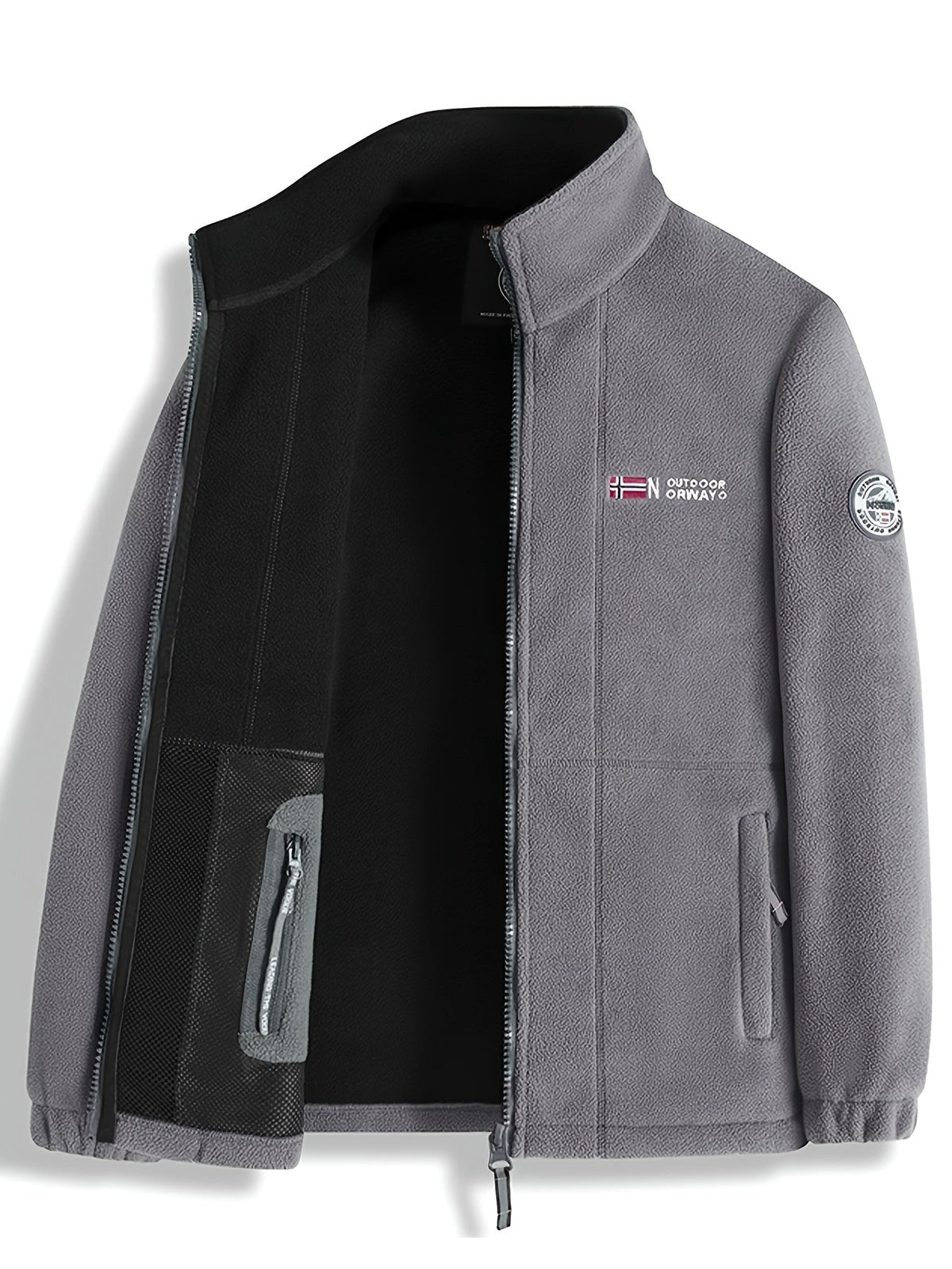 Rudolf | Men's Fleece Jacket with Collar, Outdoor Fleece Jacket | Everlasting Boutique | Red