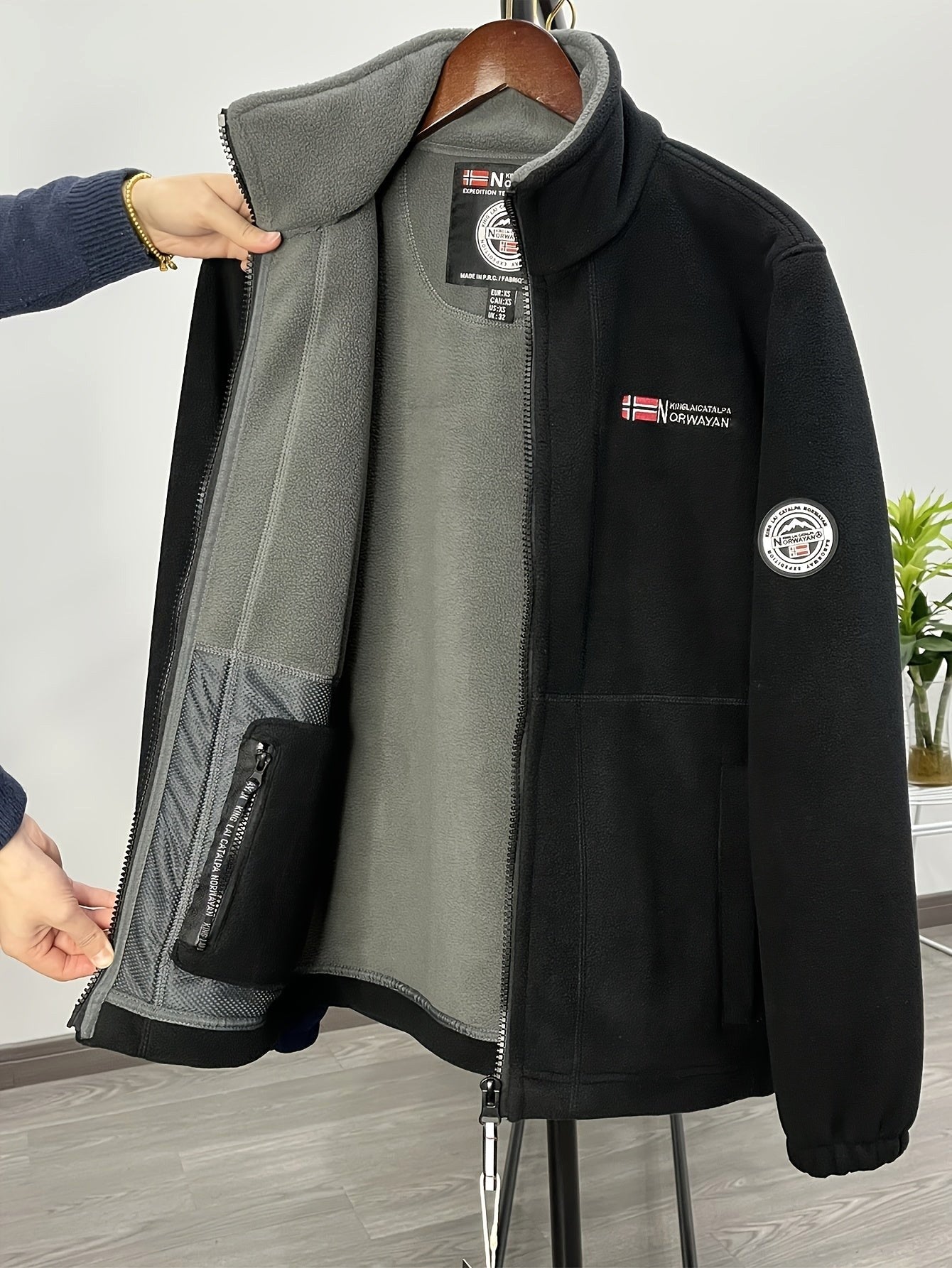 Rudolf | Men's Fleece Jacket with Collar, Outdoor Fleece Jacket | Everlasting Boutique | Khaki