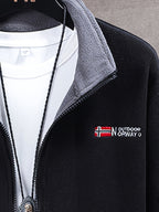 Rudolf | Men's Fleece Jacket with Collar, Outdoor Fleece Jacket | Everlasting Boutique | Khaki