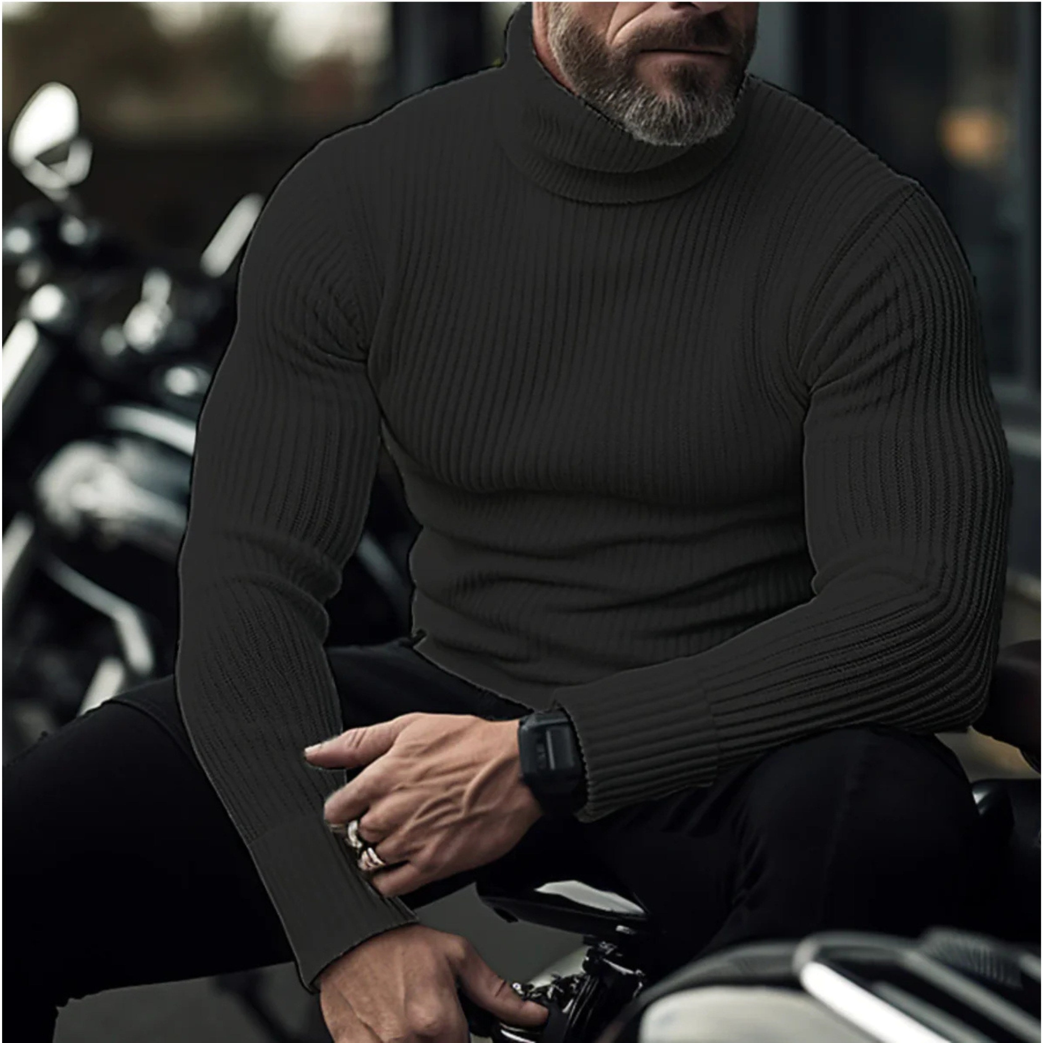 Rupert | Men's Roll-Neck Jumper, Structured Turtle-Neck Jumper | Everlasting Boutique