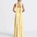 Sabine | Women's Strapless Maxi Dress with Leg Split, Flowing Autumn Maxi Dress | Everlasting Boutique | Pink