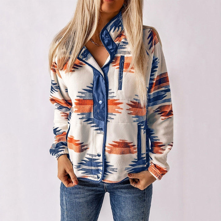 Sandra | Women's Button-Up Jacket, Structured Midweight Jacket | Everlasting Boutique | Blue