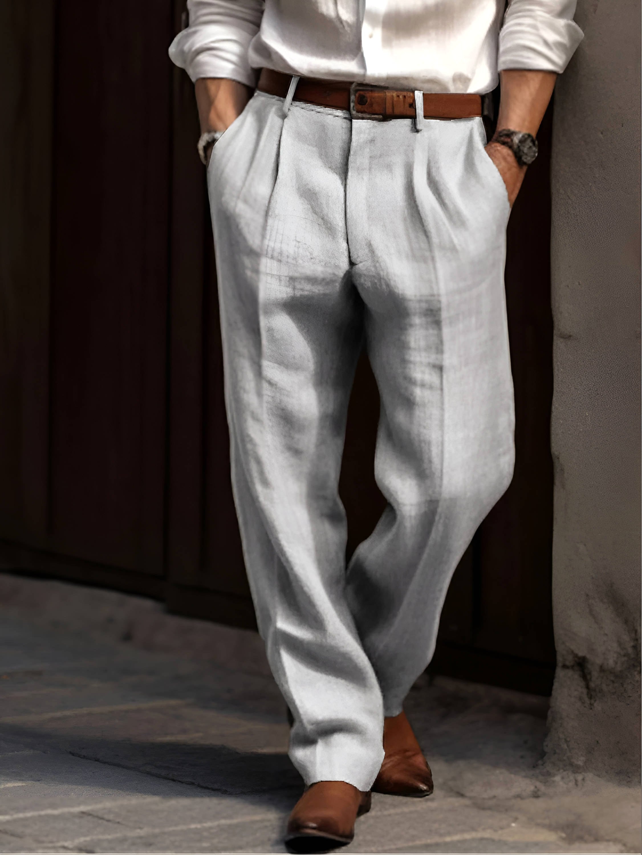 Sean | Men's Classic Pleated Trousers, Comfortable Dress Trousers | Everlasting Boutique