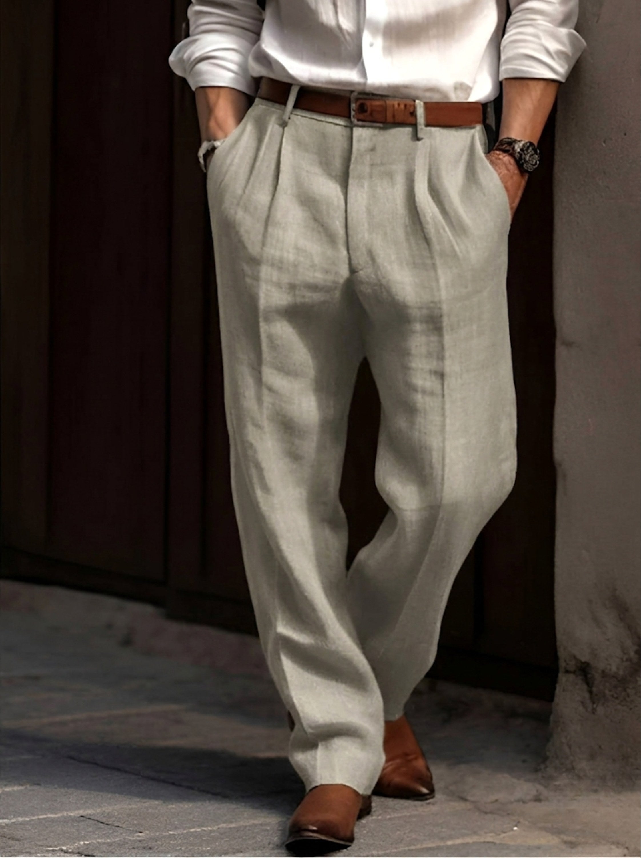 Sean | Men's Classic Pleated Trousers, Comfortable Dress Trousers | Everlasting Boutique