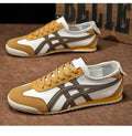 Sebastian | Men's Retro Trainers with Contrast Stripes and Suede Accents, Vintage Running Trainers | Everlasting Boutique | Yellow