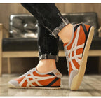 Sebastian | Men's Retro Trainers with Contrast Stripes and Suede Accents, Vintage Running Trainers | Everlasting Boutique | Yellow