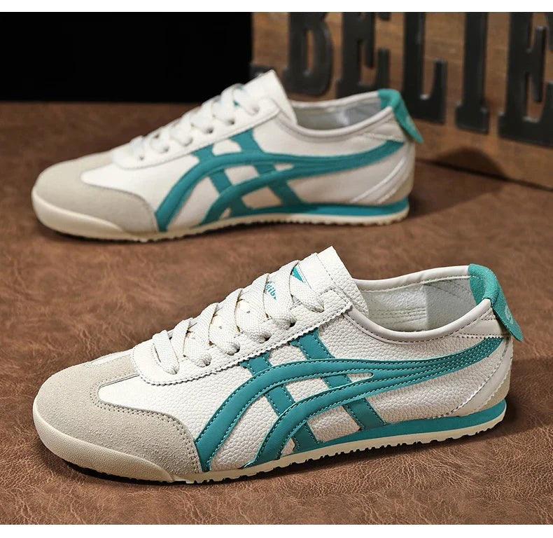 Sebastian | Men's Retro Trainers with Contrast Stripes and Suede Accents, Vintage Running Trainers | Everlasting Boutique | Yellow