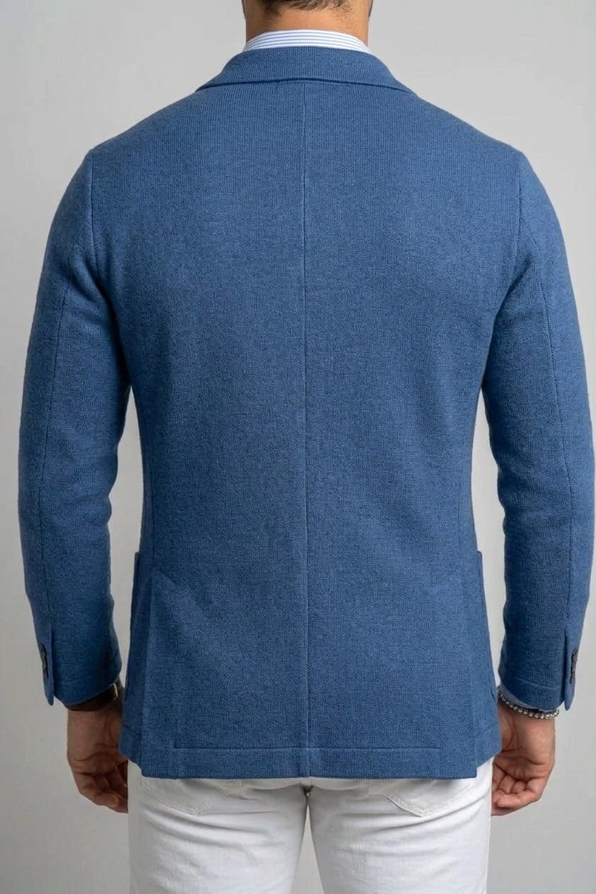 Sebastian | Men's Denim Blazer with Lapels, Structured Button Blazer | Everlasting Boutique