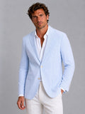 Shaun | Men's Striped Tailored Blazer, Lightweight Suit Jacket | Everlasting Boutique | Light Blue