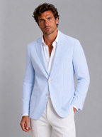 Shaun | Men's Striped Tailored Blazer, Lightweight Suit Jacket | Everlasting Boutique | Light Blue