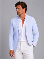 Shaun | Men's Striped Tailored Blazer, Lightweight Suit Jacket | Everlasting Boutique | Khaki