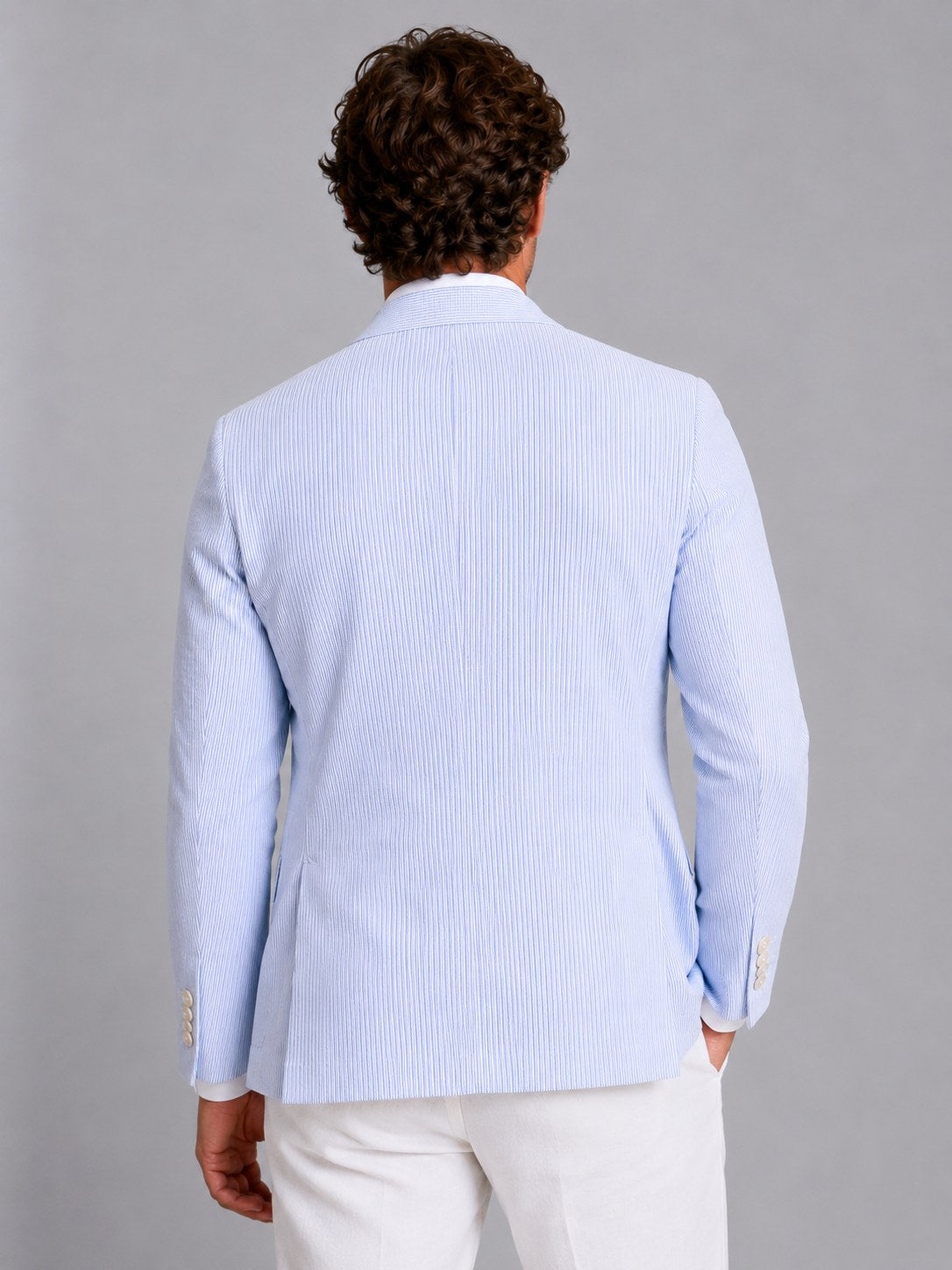 Shaun | Men's Striped Tailored Blazer, Lightweight Suit Jacket | Everlasting Boutique | Green