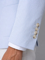 Shaun | Men's Striped Tailored Blazer, Lightweight Suit Jacket | Everlasting Boutique | White