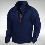 Siegfried | Men's Zip Jumper with Relaxed Cut, Versatile Jumper | Everlasting Boutique | Navy Blue