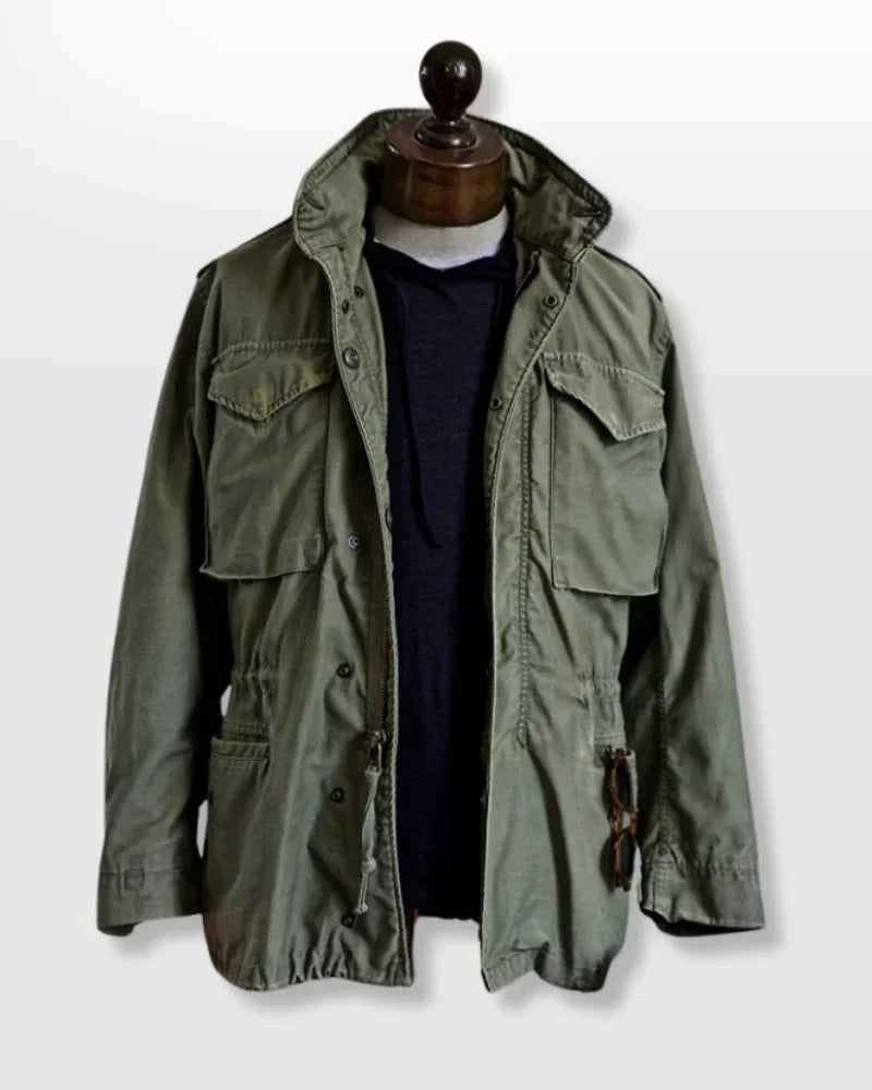 Simon | Men's Military Field Jacket, Adjustable Drawstring Outdoor Jacket | Everlasting Boutique | Black