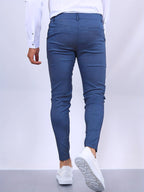 Stefan | Men's Slim Fit Chinos in Blue, Stretch Business Trousers | Everlasting Boutique | Royal Blue