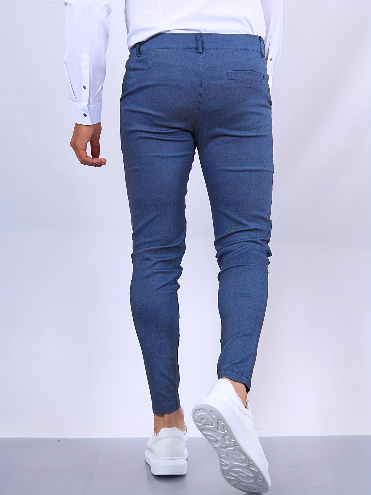 Stefan | Men's Slim Fit Chinos in Blue, Stretch Business Trousers | Everlasting Boutique | Royal Blue