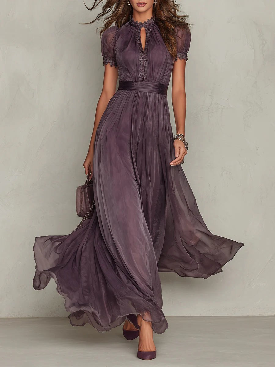 Summer | Women's Chiffon Maxi Dress, Puff Sleeve Evening Dress | Everlasting Boutique