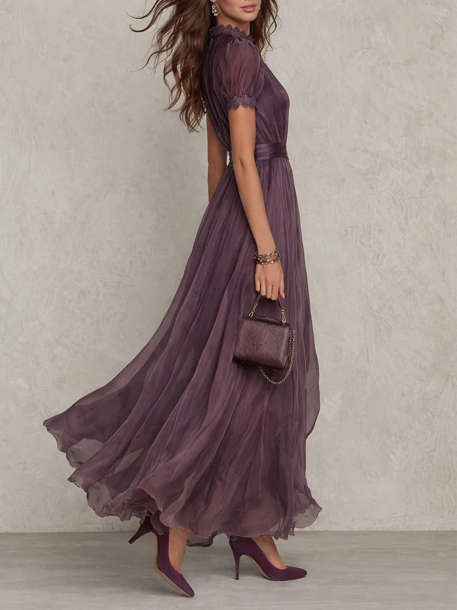 Summer | Women's Chiffon Maxi Dress, Puff Sleeve Evening Dress | Everlasting Boutique