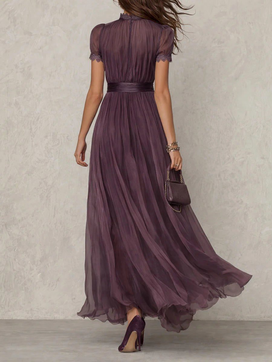 Summer | Women's Chiffon Maxi Dress, Puff Sleeve Evening Dress | Everlasting Boutique
