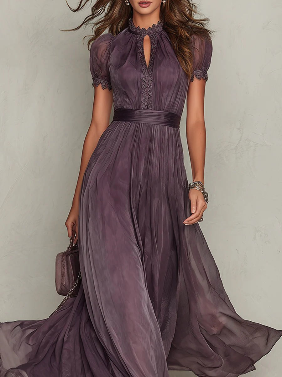 Summer | Women's Chiffon Maxi Dress, Puff Sleeve Evening Dress | Everlasting Boutique