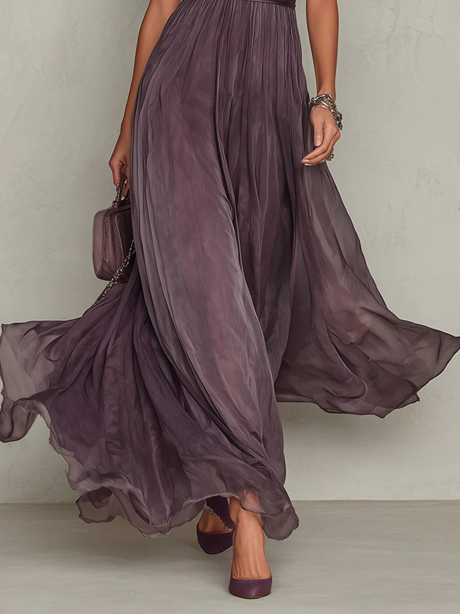 Summer | Women's Chiffon Maxi Dress, Puff Sleeve Evening Dress | Everlasting Boutique
