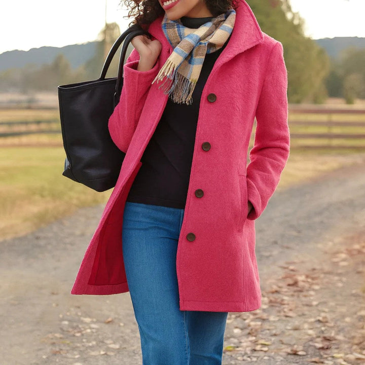Susan | Women's Classic Button-Front Winter Coat, Tailored Autumn Coat | Everlasting Boutique