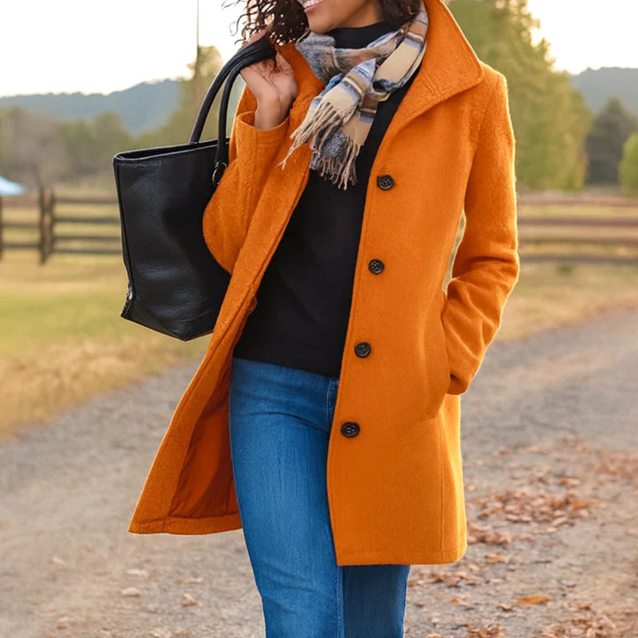 Susan | Women's Classic Button-Front Winter Coat, Tailored Autumn Coat | Everlasting Boutique