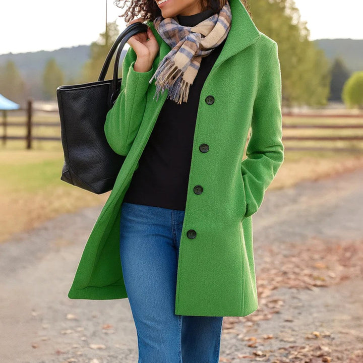 Susan | Women's Classic Button-Front Winter Coat, Tailored Autumn Coat | Everlasting Boutique