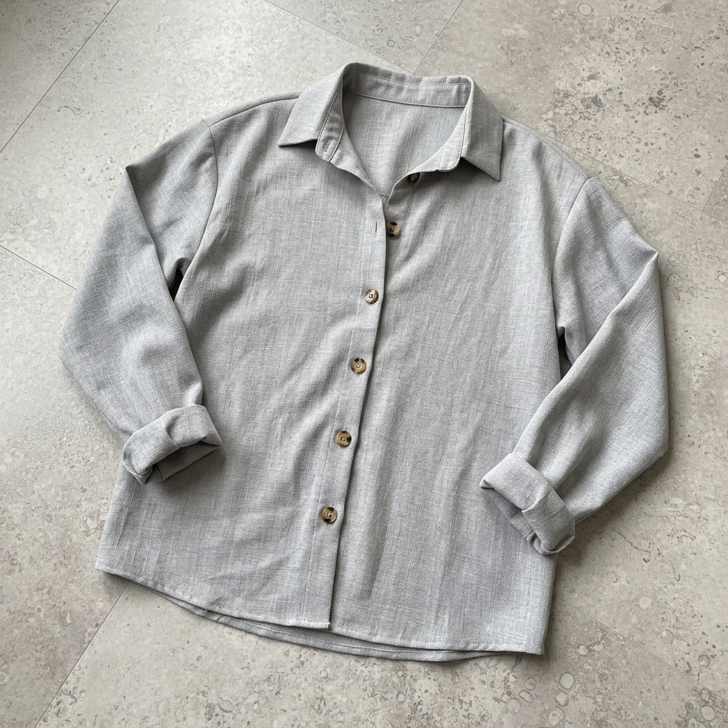 Suzanne | Women's Linen Blend Blouse with Classic Collar, Relaxed Fit Shirt | Everlasting Boutique