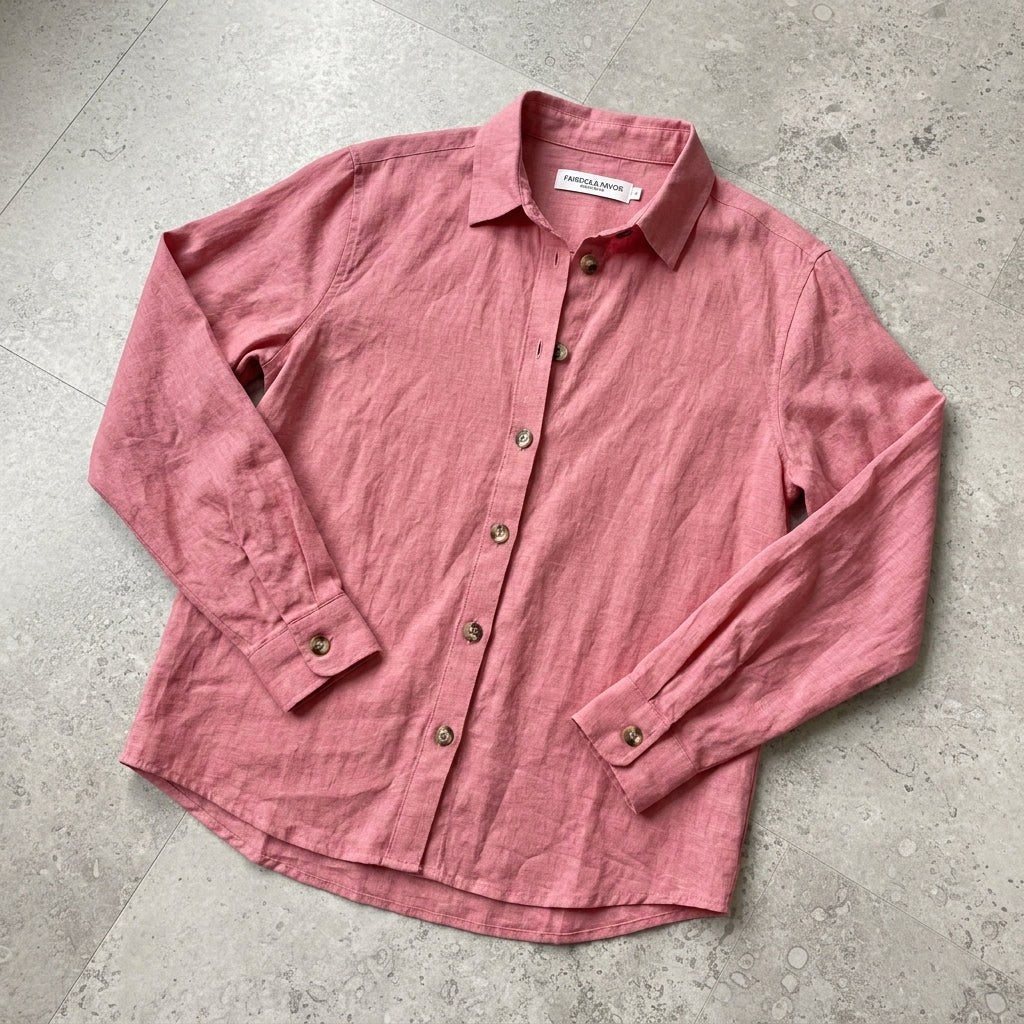 Suzanne | Women's Linen Blend Blouse with Classic Collar, Relaxed Fit Shirt | Everlasting Boutique