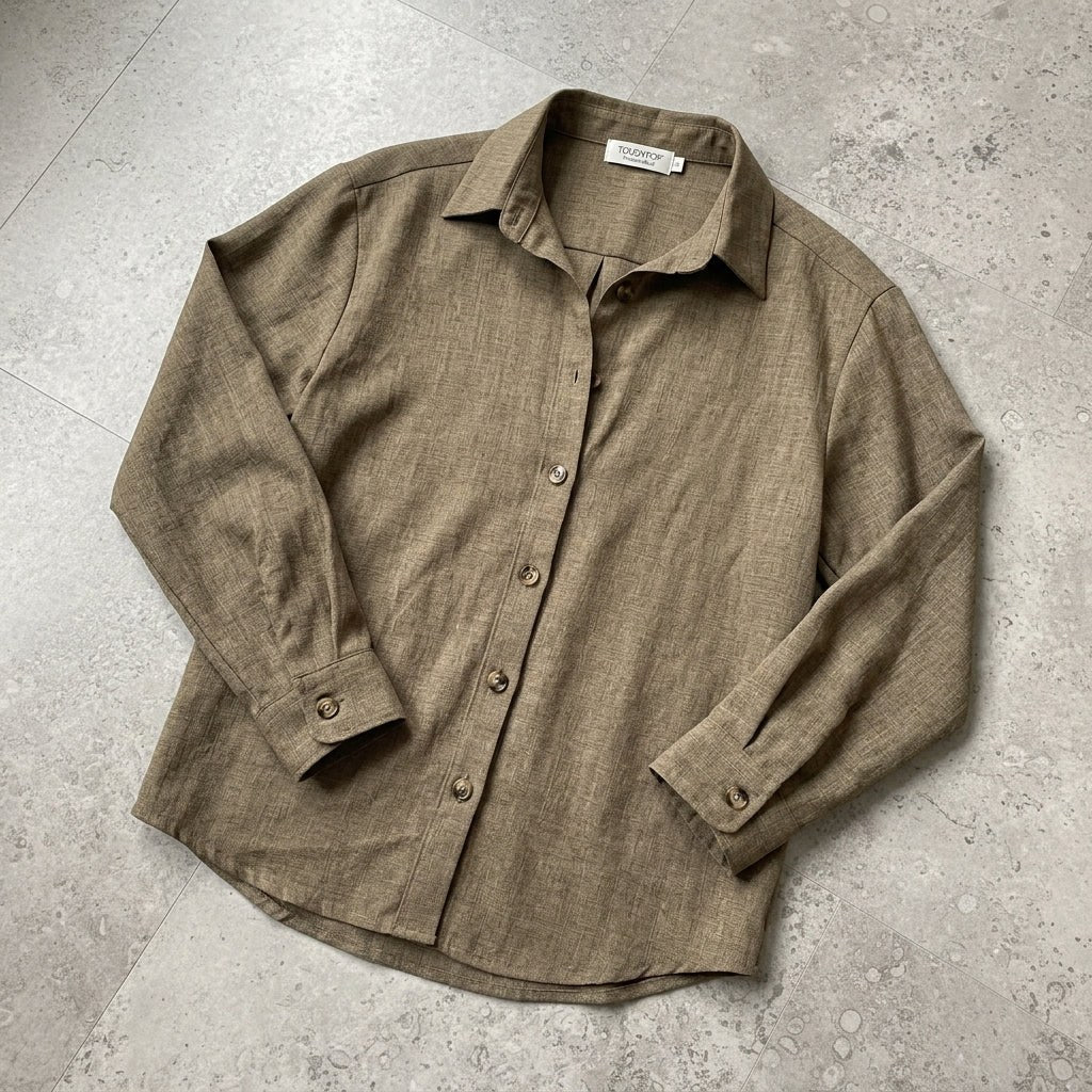 Suzanne | Women's Linen Blend Blouse with Classic Collar, Relaxed Fit Shirt | Everlasting Boutique