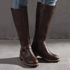 Sylvia | Women's Orthopedic Leather Knee-High Boots, Autumn Walking Boots | Everlasting Boutique | Black
