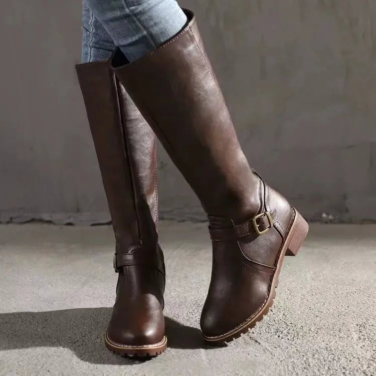 Sylvia | Women's Orthopedic Leather Knee-High Boots, Autumn Walking Boots | Everlasting Boutique