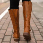 Sylvia | Women's Orthopedic Leather Knee-High Boots, Autumn Walking Boots | Everlasting Boutique