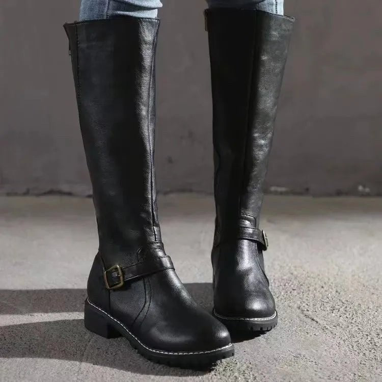 Sylvia | Women's Orthopedic Leather Knee-High Boots, Autumn Walking Boots | Everlasting Boutique