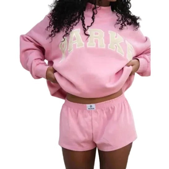 Thea | Women's Mock Neck Knit Sweatshirt, Varsity Letter Jumper | Everlasting Boutique