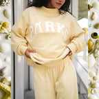 Thea | Women's Mock Neck Knit Sweatshirt, Varsity Letter Jumper | Everlasting Boutique