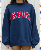 Thea | Women's Mock Neck Knit Sweatshirt, Varsity Letter Jumper | Everlasting Boutique