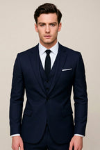 Theo | Men's Three-Piece Formal Suit, Jacket Waistcoat Trouser Suit | Everlasting Boutique | Navy Blue