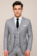 Theo | Men's Three-Piece Formal Suit, Jacket Waistcoat Trouser Suit | Everlasting Boutique | Black