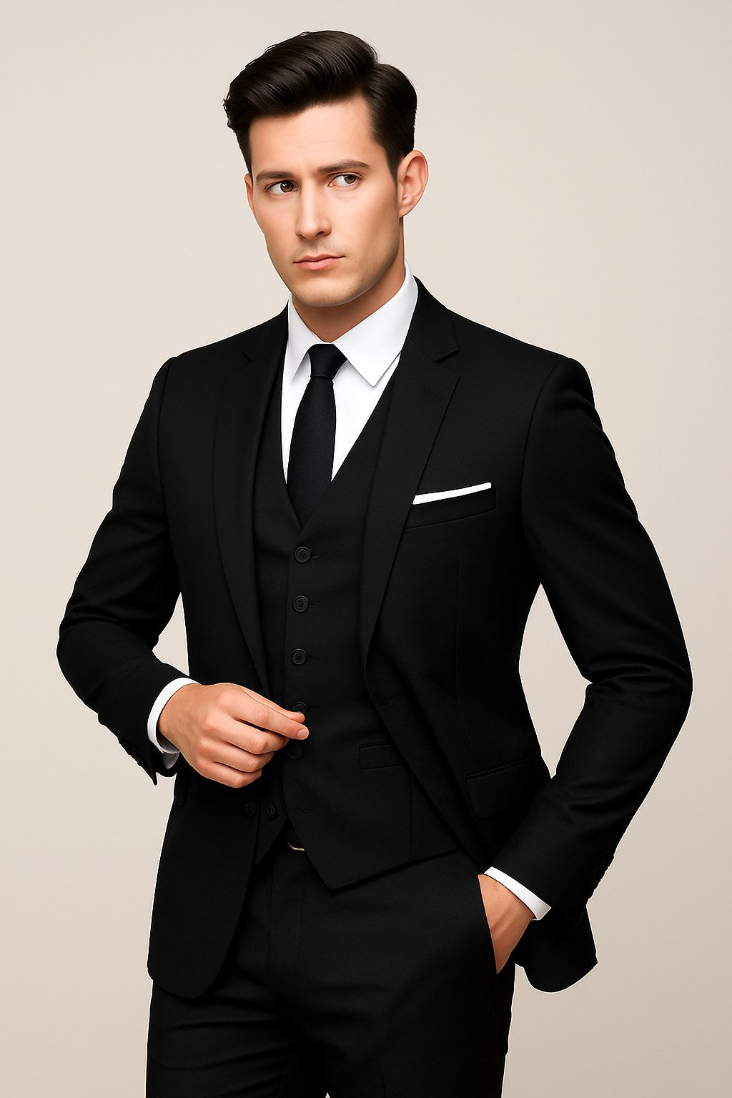 Theo | Men's Three-Piece Formal Suit, Jacket Waistcoat Trouser Suit | Everlasting Boutique | Grey