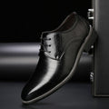 Thomas | Men's Lace-Up Shoes with Brogue Details, Elegant Business Shoes | Everlasting Boutique | Black