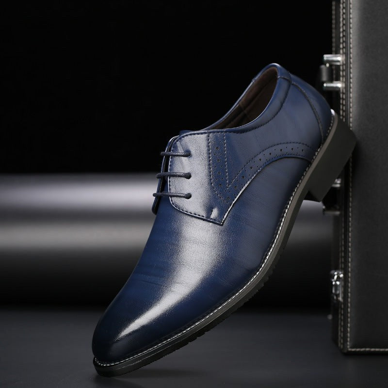 Thomas | Men's Lace-Up Shoes with Brogue Details, Elegant Business Shoes | Everlasting Boutique | Black