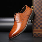 Thomas | Men's Lace-Up Shoes with Brogue Details, Elegant Business Shoes | Everlasting Boutique | Black
