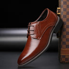 Thomas | Men's Lace-Up Shoes with Brogue Details, Elegant Business Shoes | Everlasting Boutique | Black