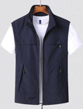 Tobias | Men's Waistcoat with Stand Collar, Quick-Dry & Breathable Functional Gilet | Everlasting Boutique | Navy Blue