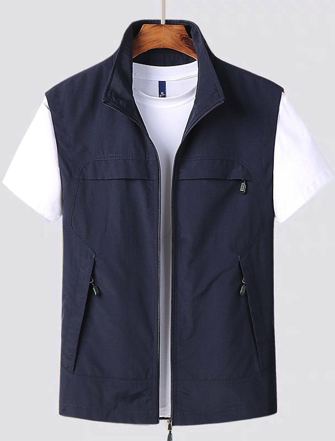 Tobias | Men's Waistcoat with Stand Collar, Quick-Dry & Breathable Functional Gilet | Everlasting Boutique | Navy Blue