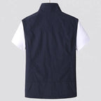 Tobias | Men's Waistcoat with Stand Collar, Quick-Dry & Breathable Functional Gilet | Everlasting Boutique | Navy Blue