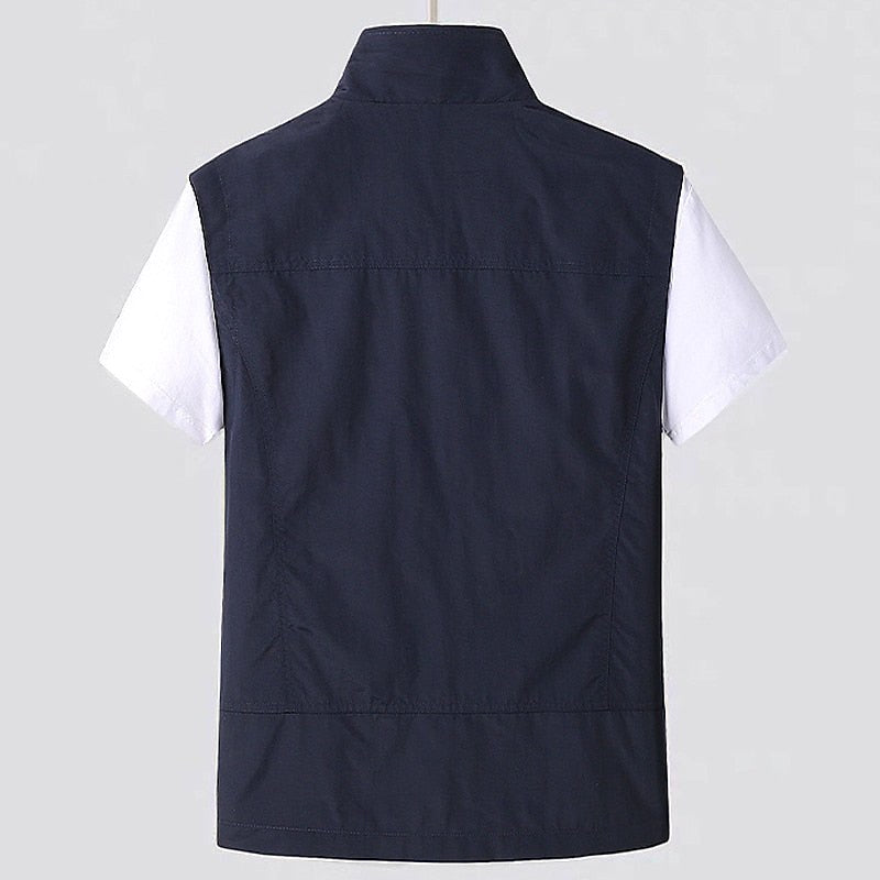 Tobias | Men's Waistcoat with Stand Collar, Quick-Dry & Breathable Functional Gilet | Everlasting Boutique | Navy Blue